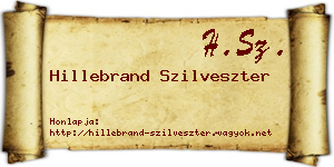 Hillebrand Szilveszter névjegykártya